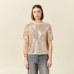 T-shirt manches courtes creme femme