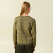 Pull manches longues col rond vert kaki femme