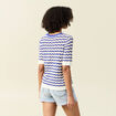 Pull manches courtes bleu electrique femme