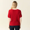 Pull manches courtes rose framboise femme