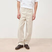 Jeans large longueur 32 en coton denim beige homme