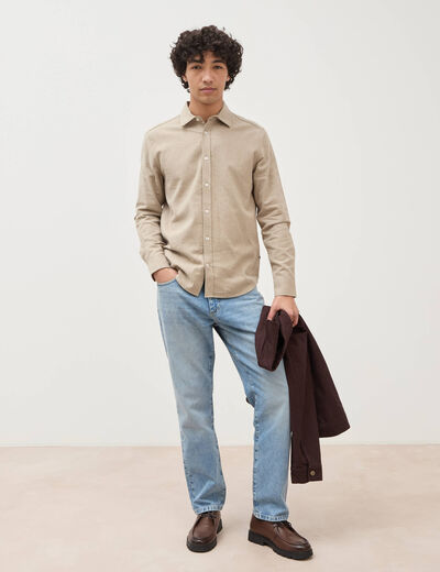 Jeans straight longueur 32 en coton denim used homme