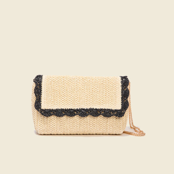 Sac tressé sable femme