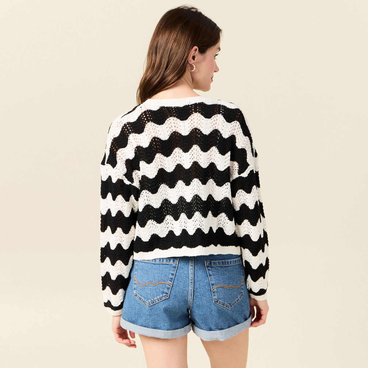 Gilet ajouré éco-responsable noir femme