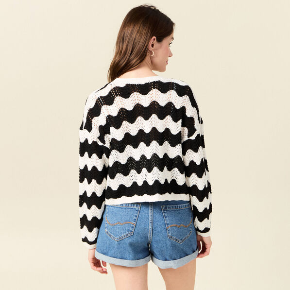 Gilet ajouré éco-responsable noir femme