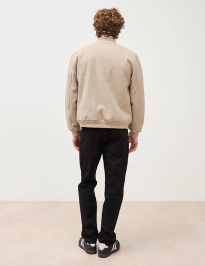 Blouson doubl&eacute; manches longues beige homme