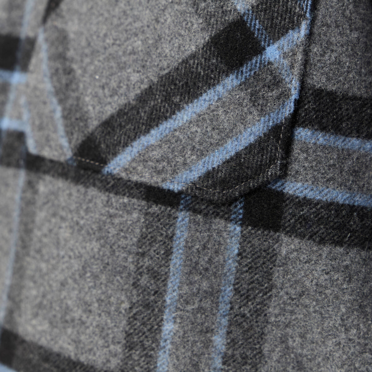 Veste surchemise droite bleu gris homme
