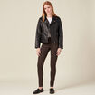 Pantalon skinny marron femme