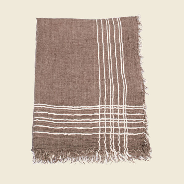 foulard a franges vert kaki homme Foulard à franges vert kaki homme