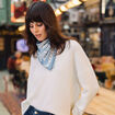 Pull manches longues ecru femme