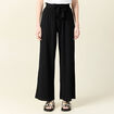 Pantalon large fluide noeud noir femme