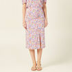 Jupe midi fourreau rose femme