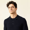 Polo manches longues bleu marine homme