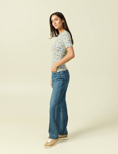 T-shirt manches courtes bleu femme