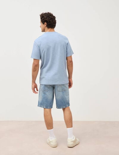 T-shirt manches courtes bleu gris homme