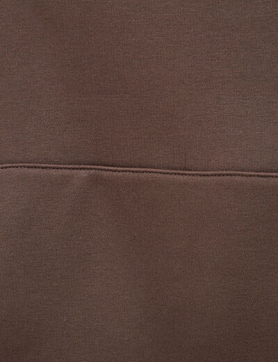 Sweat ample &agrave; capuche manches longues marron fonc&eacute; homme