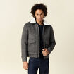 Blouson zippé col aviateur gris foncé homme