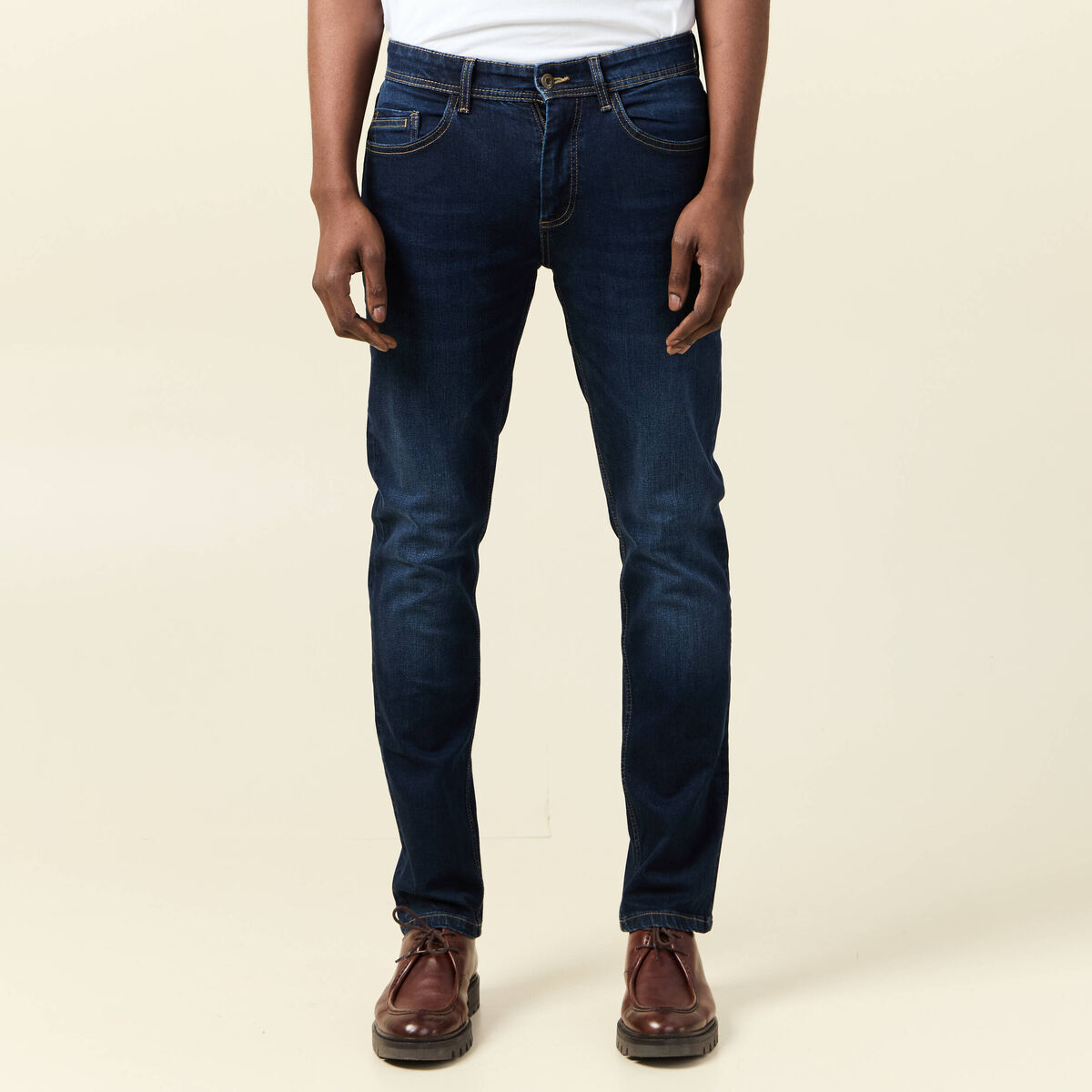 Jeans slim longueur 32 denim brut homme