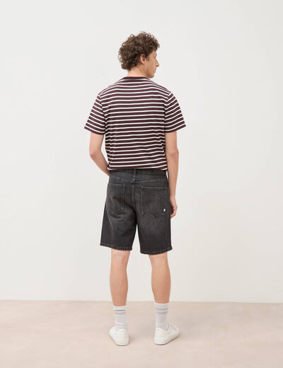 Bermuda en jean coton denim snow noir homme