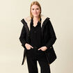 Parka droite &agrave; capuche noir femme