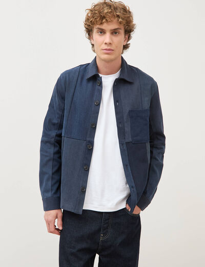 Surchemise droite manches longues denim brut homme