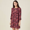 Robe droite manches 3/4 noir femme