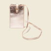 Pochette de téléphone couleur or femme
