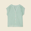 Chemise manches courtes vert pastel femme