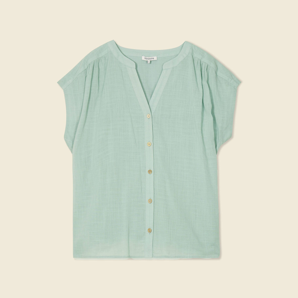 Chemise manches courtes vert pastel femme
