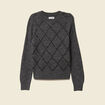 Pull manches longues &agrave; sequins gris fonc&eacute; femme
