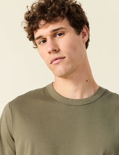 T-shirt éco-responsable vert kaki homme