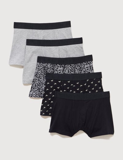 Lot de 5 boxers noir homme