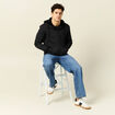 Sweat manches longues zippé noir homme
