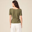 T-shirt manches courtes vert kaki femme