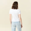 Polo zippé manches courtes blanc femme