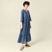 Robe longue droite bleu femme