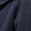Trench droit court col montant bleu fonc&eacute; femme