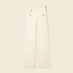 Jeans flare à pont denim blanc femme