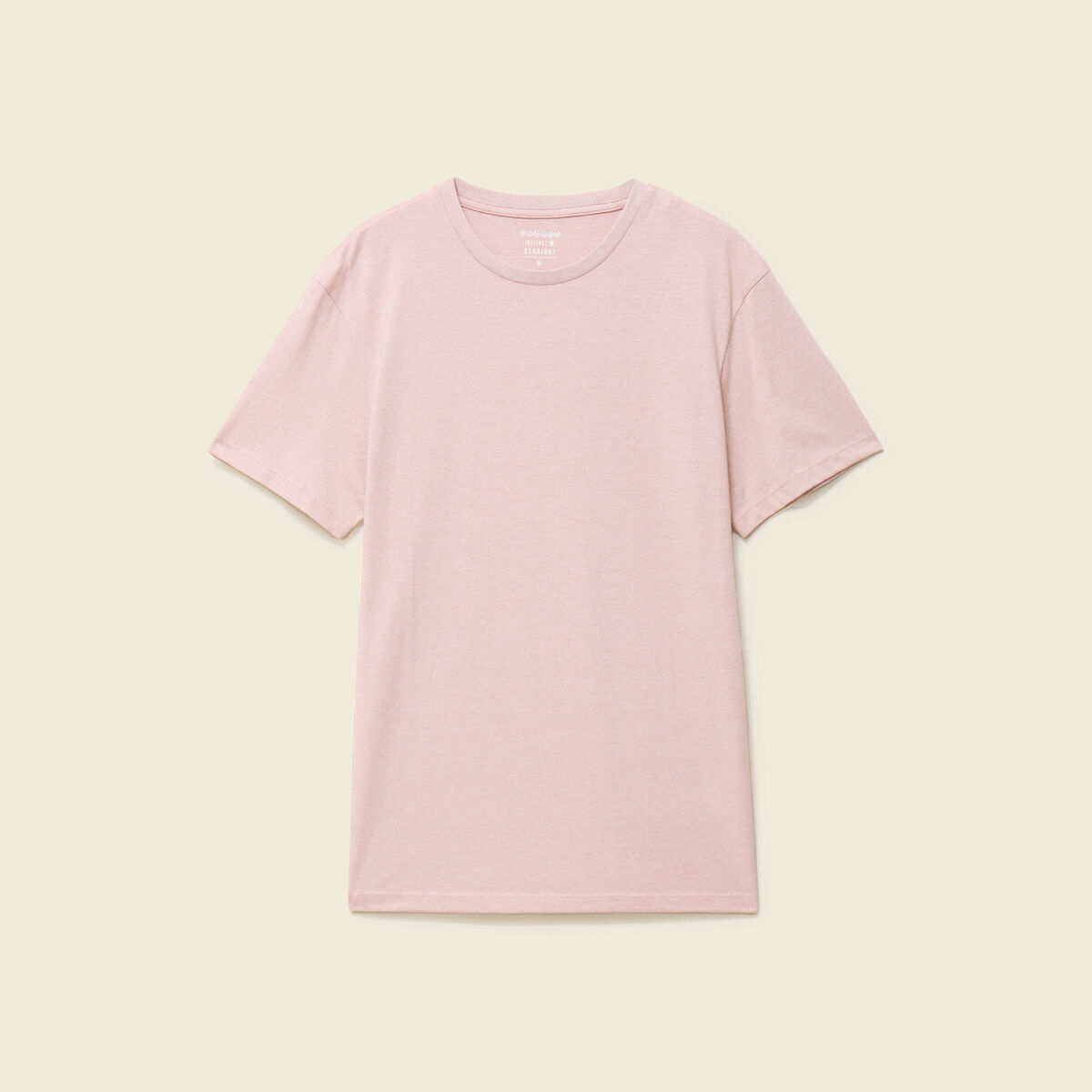 T-shirt cintr&eacute; col rond manches courtes vieux rose homme