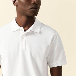 Polo manches courtes blanc homme