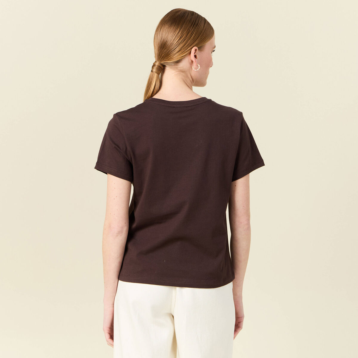 T-shirt éco-responsable marron femme
