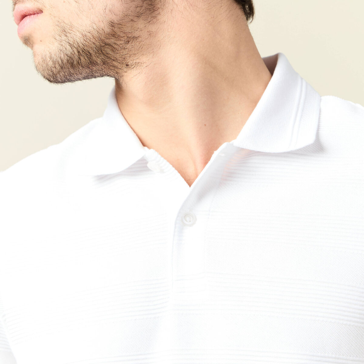 Polo manches courtes blanc homme
