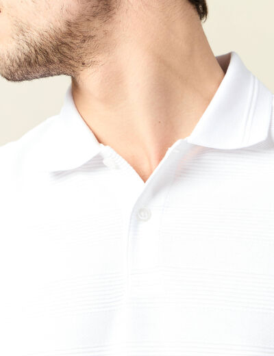 Polo manches courtes blanc homme