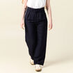 Pantalon large &agrave; pinces bleu fonc&eacute; femme