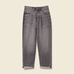 Pantalon mom taille haute 7/8&egrave;me denim denim gris femme