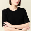 Pull manches courtes noir femme