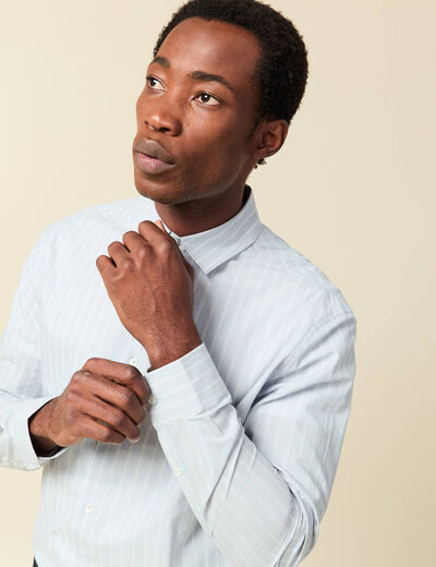 Chemise boyfriend en coton bleu clair homme
