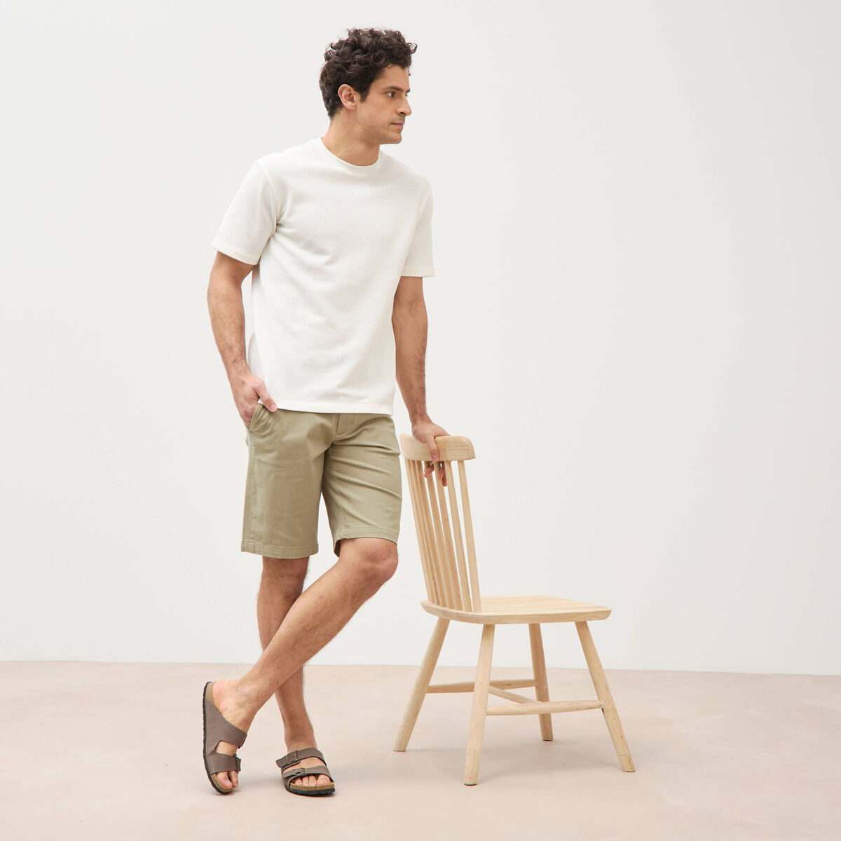Short vert olive homme