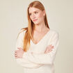 Pull manches longues ecru femme