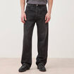 Jeans loose longueur 34 en coton denim snow noir homme
